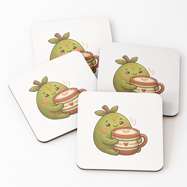 Item preview, Cute Leaf Snuggling Warm Drink Autumn Sticker designed and sold by Cerys-GS.