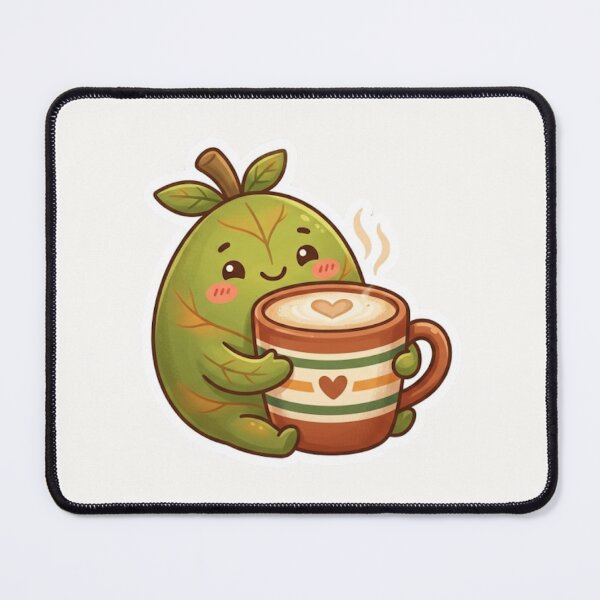 Item preview, Cute Leaf Snuggling Warm Drink Autumn Sticker designed and sold by Cerys-GS.
