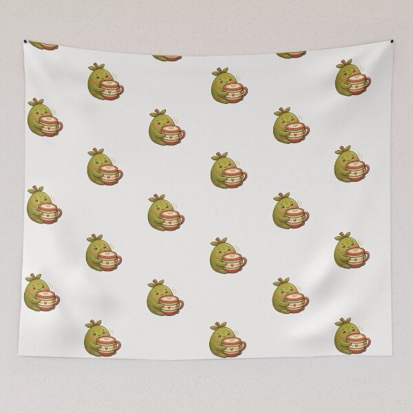 Item preview, Cute Leaf Snuggling Warm Drink Autumn Sticker designed and sold by Cerys-GS.