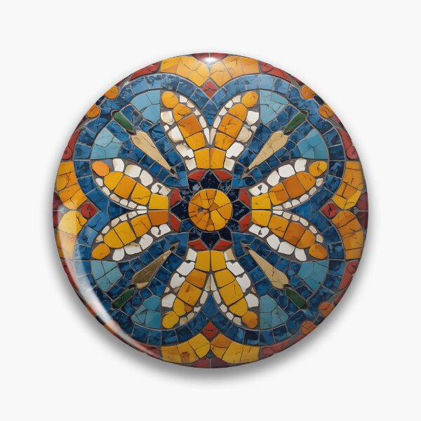 Item preview, Gaudi Inspired Floral Kaleidoscope Diamond Mosaic Pattern Print designed and sold by GrinGalore.