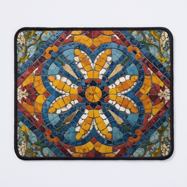 Item preview, Gaudi Inspired Floral Kaleidoscope Diamond Mosaic Pattern Print designed and sold by GrinGalore.