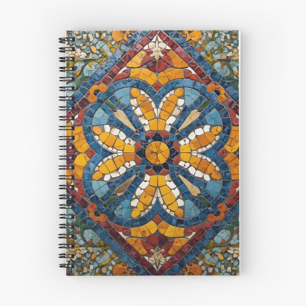 Item preview, Gaudi Inspired Floral Kaleidoscope Diamond Mosaic Pattern Print designed and sold by GrinGalore.