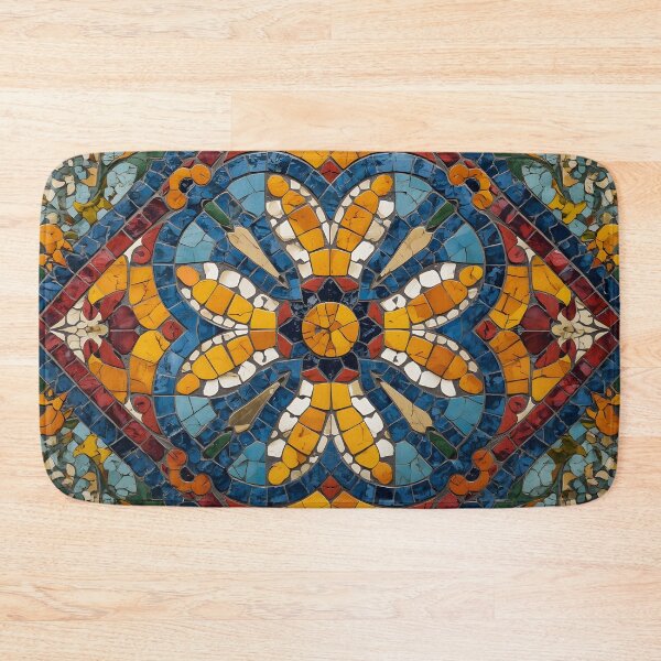 Item preview, Gaudi Inspired Floral Kaleidoscope Diamond Mosaic Pattern Print designed and sold by GrinGalore.