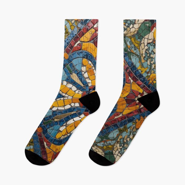 Item preview, Gaudi Inspired Floral Kaleidoscope Diamond Mosaic Pattern Print designed and sold by GrinGalore.