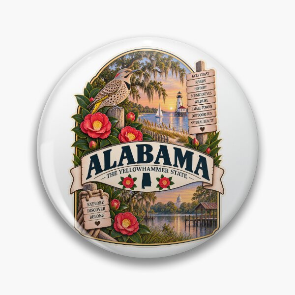 Item preview, Alabama Vintage Travel Badge – The Yellowhammer State designed and sold by BLUEFOX05.