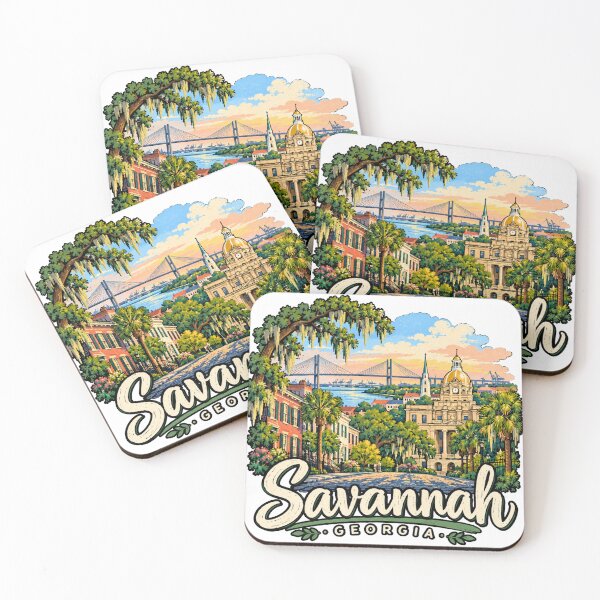 Item preview, Hand Drawn Savannah Georgia Travel Souvenir Landmark Gift designed and sold by MichaeIRellov.