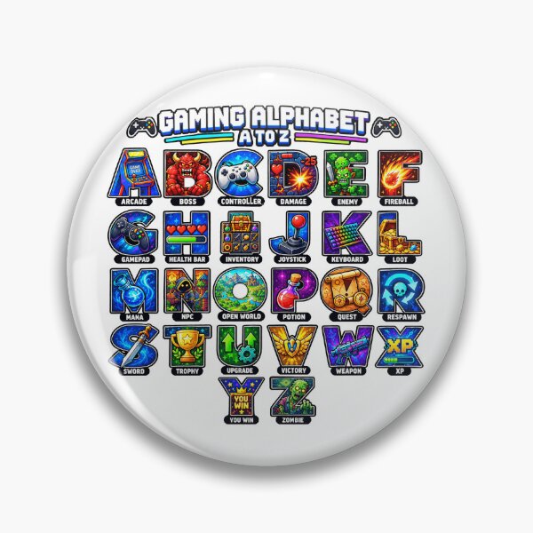 Item preview, Gaming Alphabet A to Z Gamer Video Game Design designed and sold by NoetherSym.