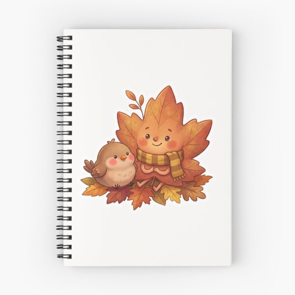 Item preview, Cute Leaf With Tiny Bird Friend Autumn Sticker designed and sold by Cerys-GS.