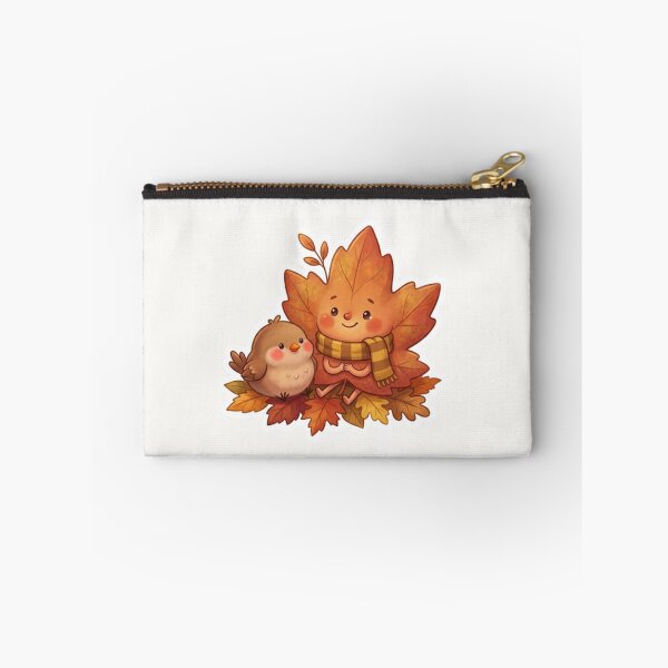 Item preview, Cute Leaf With Tiny Bird Friend Autumn Sticker designed and sold by Cerys-GS.