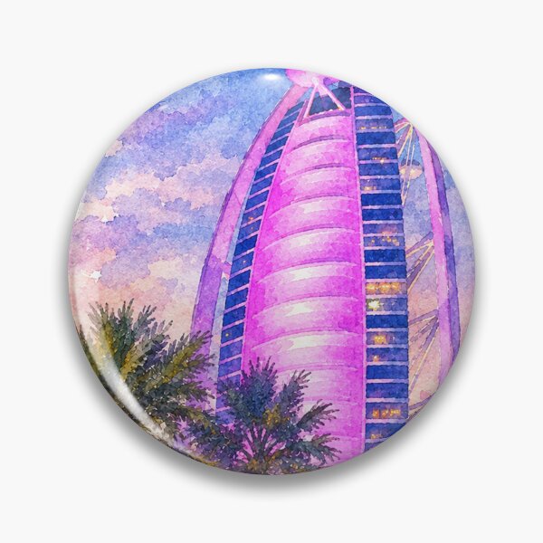 Item preview, Burj Al Arab Dubai Luxury Hotel Digital Watercolor designed and sold by SlavaArt.