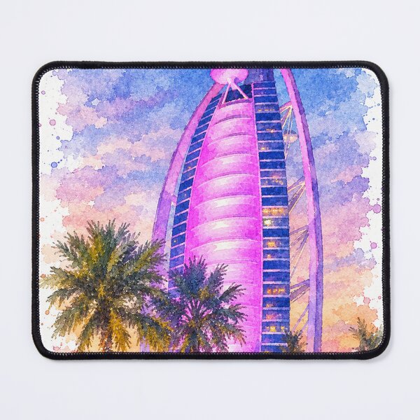 Item preview, Burj Al Arab Dubai Luxury Hotel Digital Watercolor designed and sold by SlavaArt.