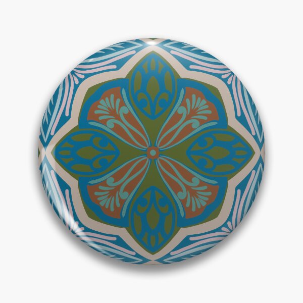 Item preview, Earthy Teal & Terracotta Mosaic | Vintage Mediterranean Tile Pattern designed and sold by Rukhscreations.