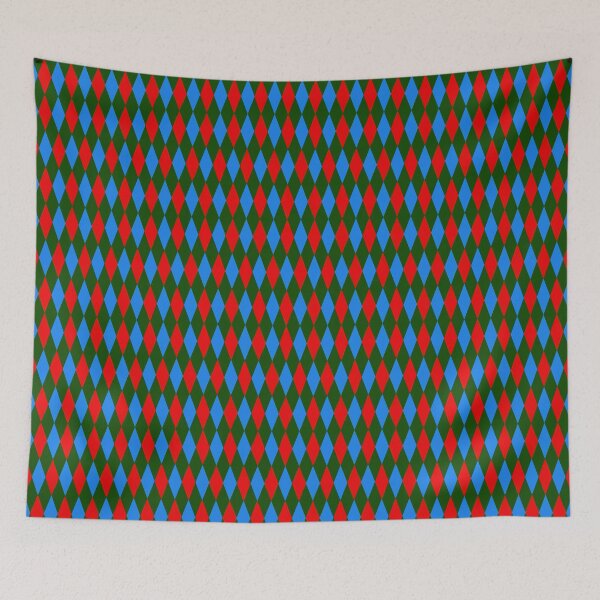 Item preview, Red Blue Green Harlequin Diamonds Pattern   designed and sold by PatternTitan.