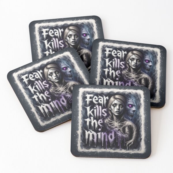 Item preview, Fear Kills The Mind Dark Horror Typography Illustration designed and sold by Marcu Ioachim.