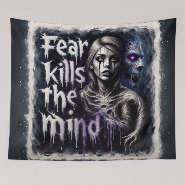 Item preview, Fear Kills The Mind Dark Horror Typography Illustration designed and sold by Marcu Ioachim.