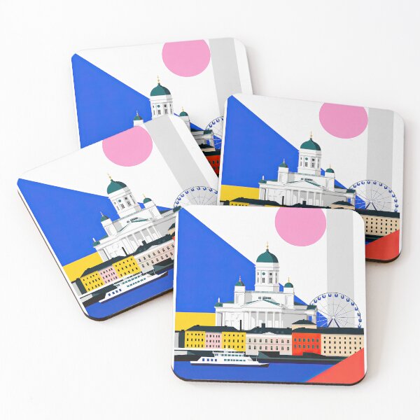 Artikelvorschau, Helsinki cityscape poster featuring Helsinki Cathedral, waterfro entworfen und verkauft von ckybe.