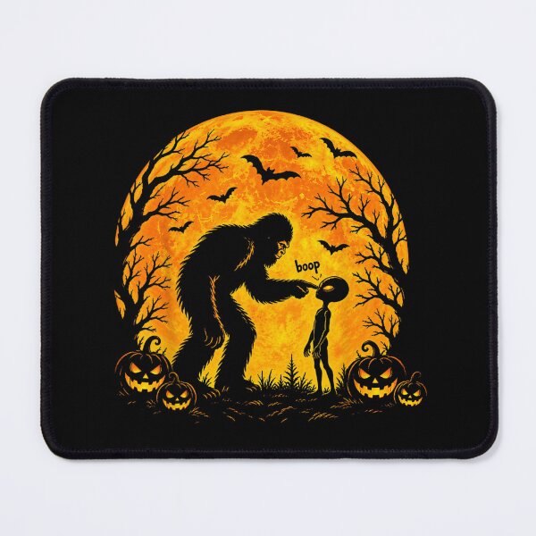 Item preview, Funny Halloween Bigfoot Sasquatch Boop Alien UFO Pumpkin designed and sold by Taniyah Gomes.
