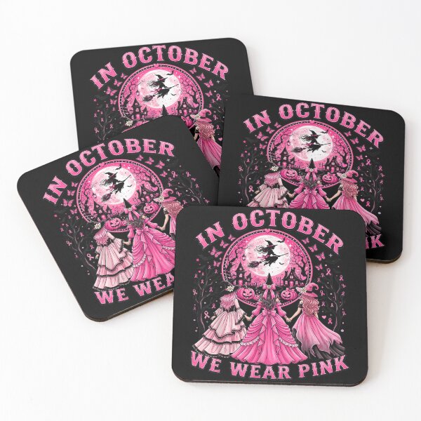 Item preview, in October We Wear Pink Witch Breast Cancer Halloween Women  designed and sold by Taniyah Gomes.