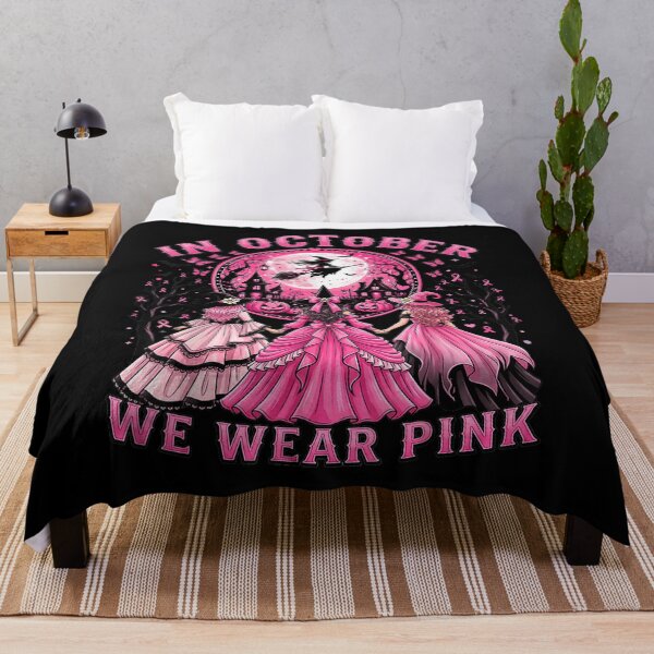 Item preview, in October We Wear Pink Witch Breast Cancer Halloween Women  designed and sold by Taniyah Gomes.