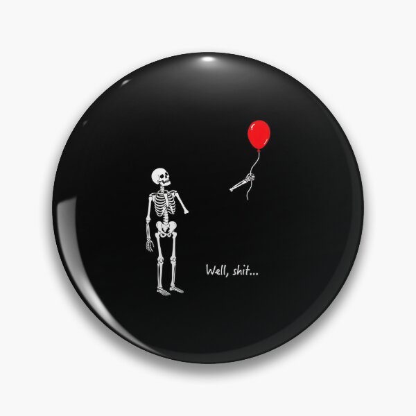 Item preview, Skeleton Loses Balloon Well Shit Funny Illustration designed and sold by OlyvieArt.