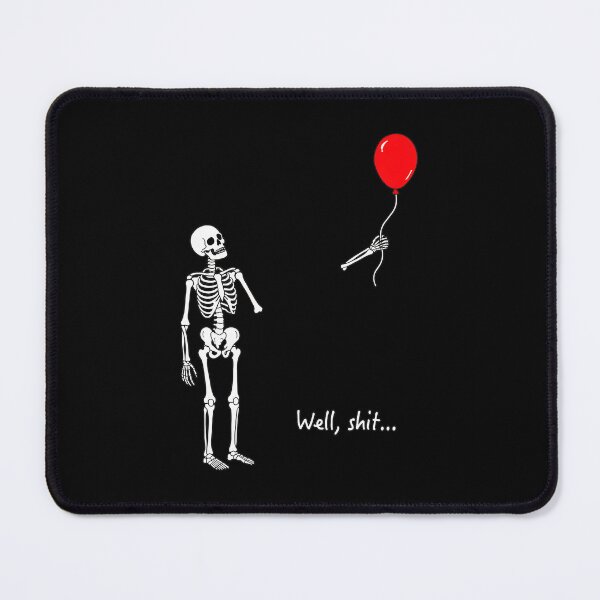Item preview, Skeleton Loses Balloon Well Shit Funny Illustration designed and sold by OlyvieArt.
