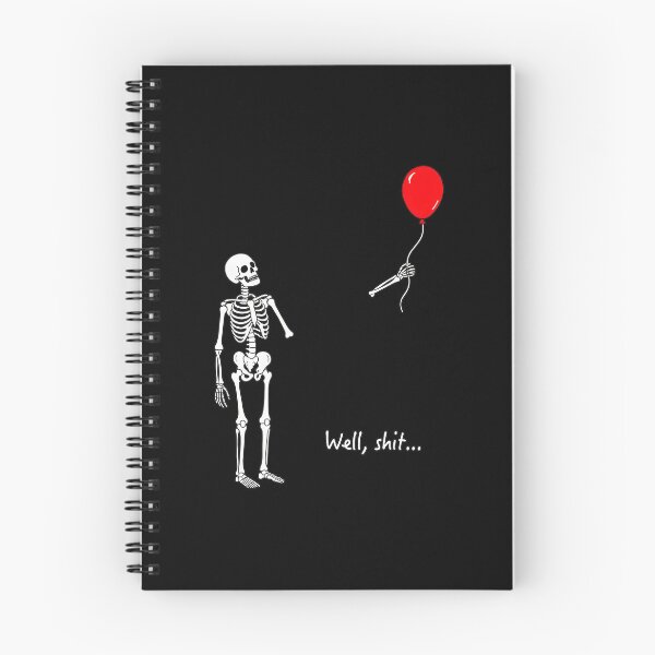 Item preview, Skeleton Loses Balloon Well Shit Funny Illustration designed and sold by OlyvieArt.