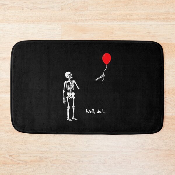 Item preview, Skeleton Loses Balloon Well Shit Funny Illustration designed and sold by OlyvieArt.