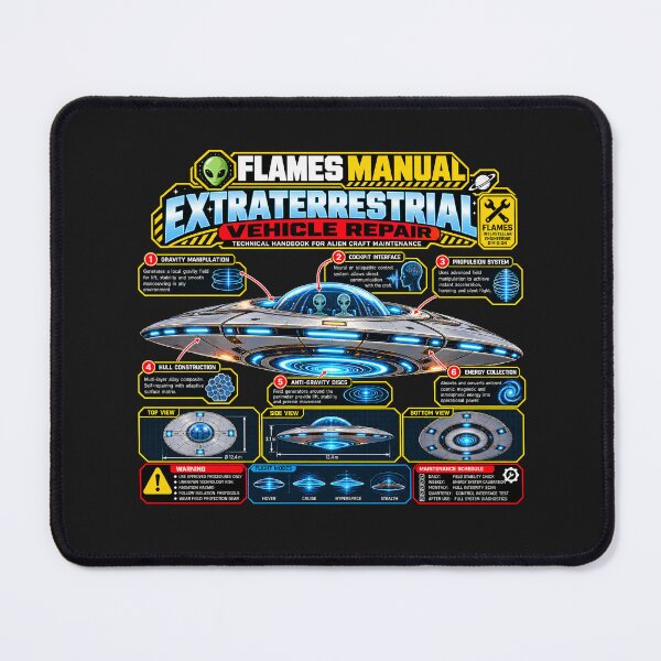 Item preview, FLAMES MANUAL UFO Alien Craft Vehical Repair – Futuristic Sci-Fi Technical Engineering Manual designed and sold by Genius Geek.