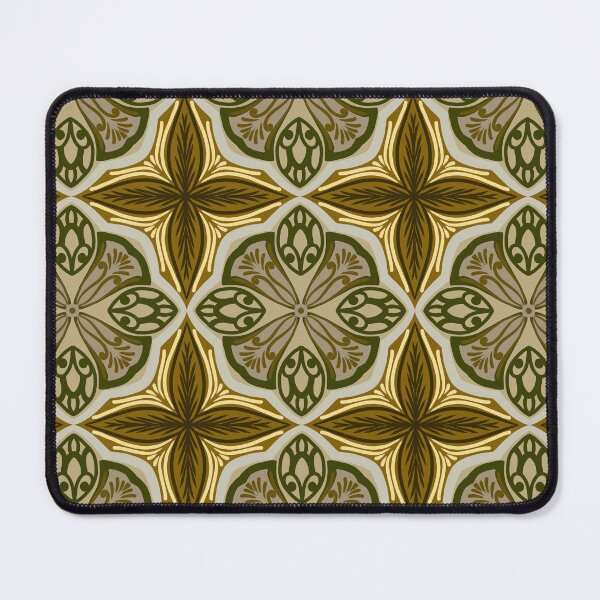 Item preview, Vintage Bronze & Olive Mosaic | Antique Gold Botanical Tile Pattern designed and sold by Rukhscreations.