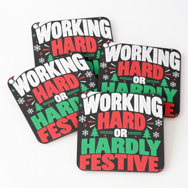 Item preview, Working Hard or Hardly Festive – Funny Christmas Work Design designed and sold by KeeganDykes.
