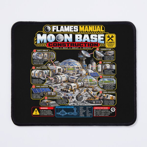 Item preview, FLAMES MANUAL - MOON BASE - CONSTRUCTION – Futuristic Sci-Fi Technical Engineering Manual designed and sold by Genius Geek.