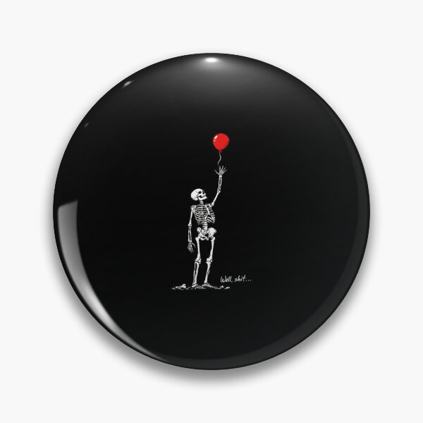 Item preview, Skeleton Reaching For Balloon Well Shit Line Art designed and sold by OlyvieArt.