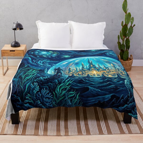 Item preview, Atlantis Starry Night DC Comics Landscape designed and sold by Bad-Decisions-Designs.