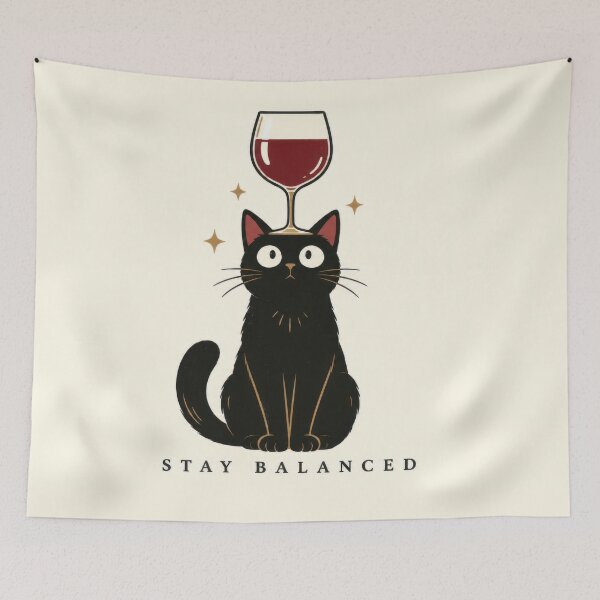 Item preview, Stay balanced with a black cat designed and sold by anytka.