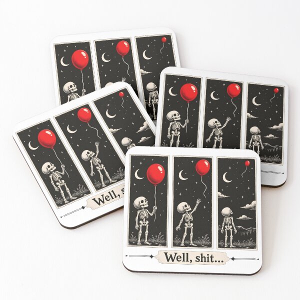 Item preview, Skeleton Loses Balloon Night Sky Art designed and sold by OlyvieArt.