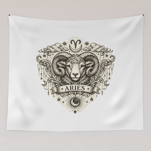 Item preview, Vintage Aries Zodiac Sign Celestial Vintage Retro Line Art Gift designed and sold by Artycom.