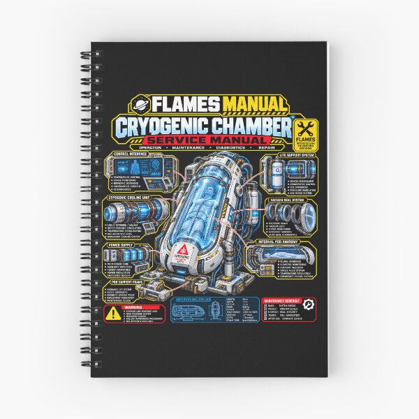 Item preview, FLAMES MANUAL CRYO CHAMBER Life Support – Futuristic Sci-Fi Technical Engineering Manual designed and sold by Genius Geek.