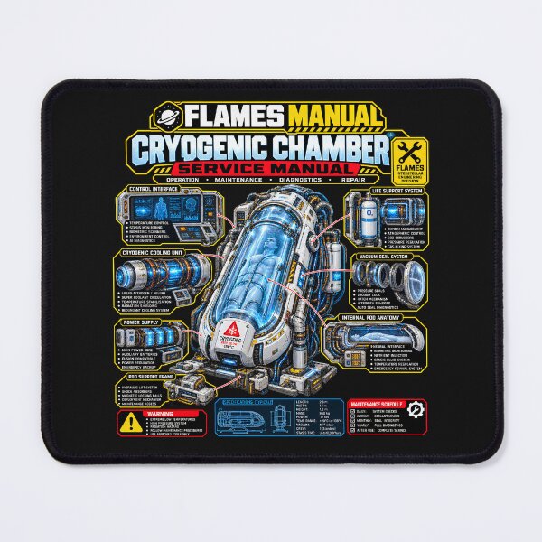 Item preview, FLAMES MANUAL CRYO CHAMBER Life Support – Futuristic Sci-Fi Technical Engineering Manual designed and sold by Genius Geek.