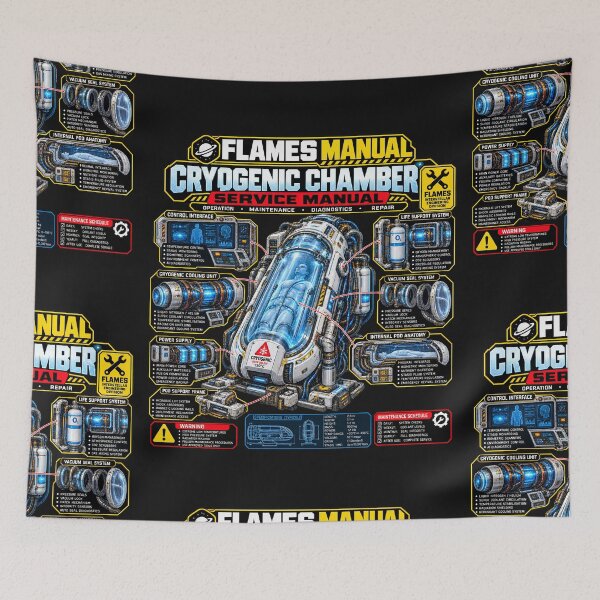 Item preview, FLAMES MANUAL CRYO CHAMBER Life Support – Futuristic Sci-Fi Technical Engineering Manual designed and sold by Genius Geek.