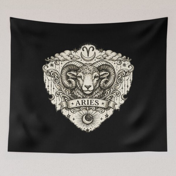 Item preview, Vintage Aries Zodiac Sign Celestial Vintage Retro Line Art Gift designed and sold by Artycom.