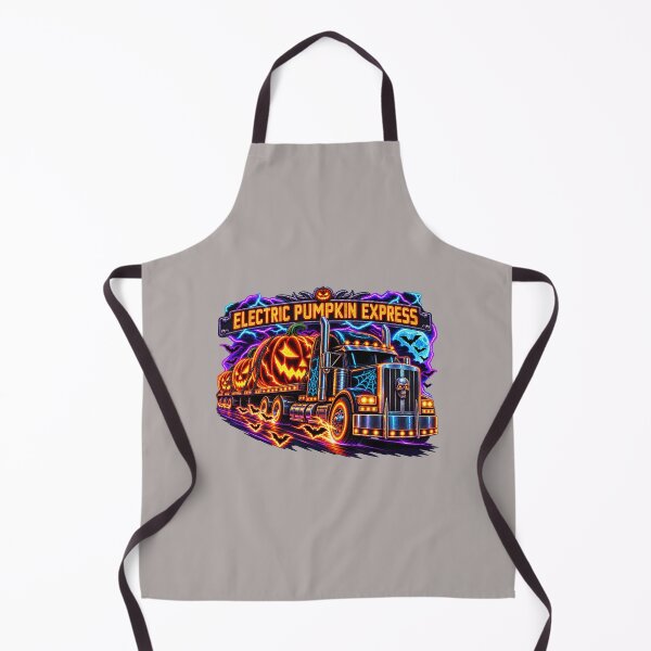 Item preview, Electric Pumpkin Express Semi Truck - Neon Halloween Trucker Art designed and sold by NomadForge.