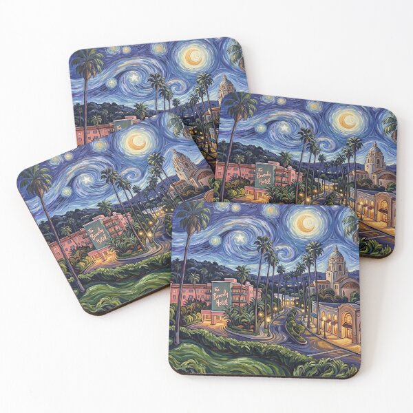 Item preview, Beverly Hills Starry Night California Landscape designed and sold by Bad-Decisions-Designs.