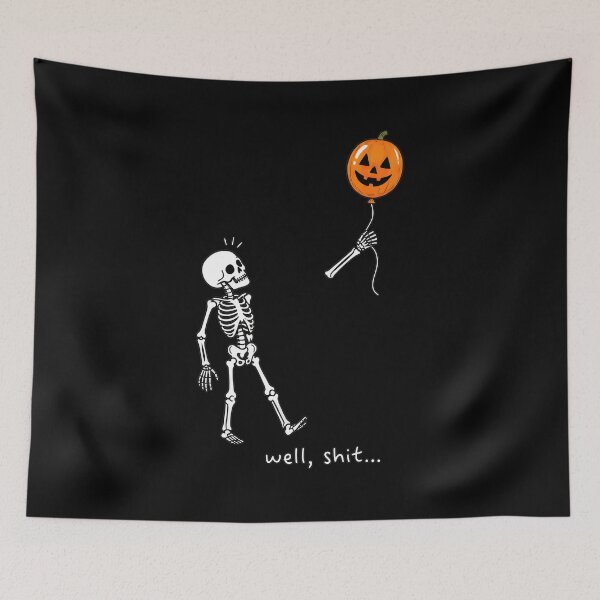 Item preview, Skeleton Lost Pumpkin Balloon Funny Halloween Quote designed and sold by OlyvieArt.