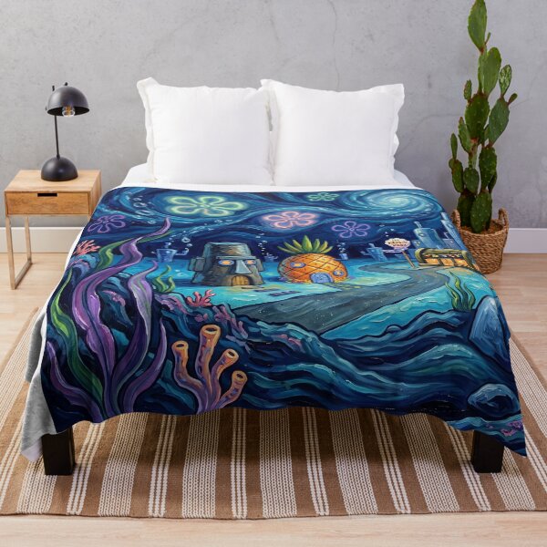 Item preview, Bikini Bottom Starry Night Underwater Landscape designed and sold by Bad-Decisions-Designs.