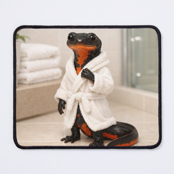 Item preview, Cozy Bathrobe Fire-bellied Newt designed and sold by Sillytoe.