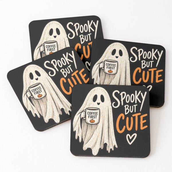 Item preview, Spooky But Cute Halloween Ghost – Coffee First Ghost designed and sold by Behzat Altuner.