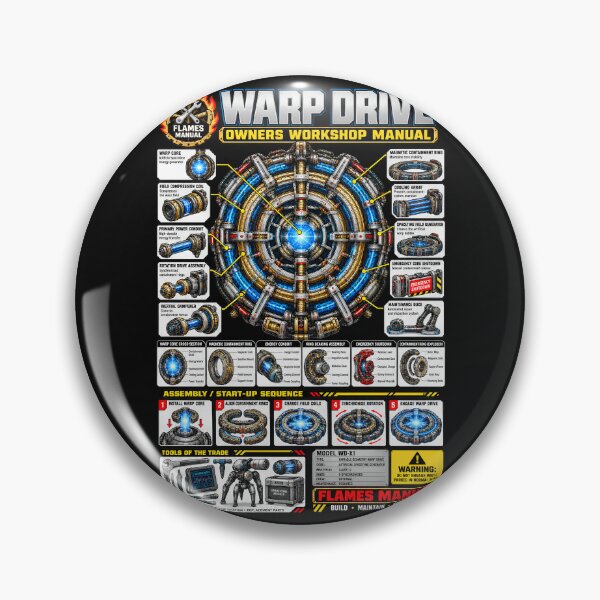 Item preview, FLAMES MANUAL - WARP DRIVE Manual – Futuristic Sci-Fi Technical Engineering Manual designed and sold by Genius Geek.