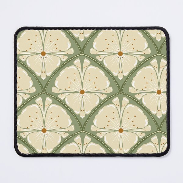 Item preview, Art Nouveau Sage Green Lily | Vintage Ginkgo Scale Floral Pattern designed and sold by Rukhscreations.