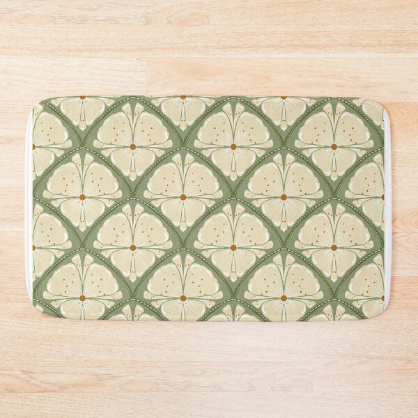 Item preview, Art Nouveau Sage Green Lily | Vintage Ginkgo Scale Floral Pattern designed and sold by Rukhscreations.