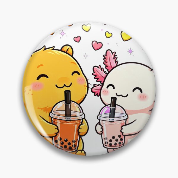 Item preview, Cute Capybara and Axolotl Bubble Tea PNG | Kawaii Boba Buddies Shirt Design  designed and sold by HoMya.
